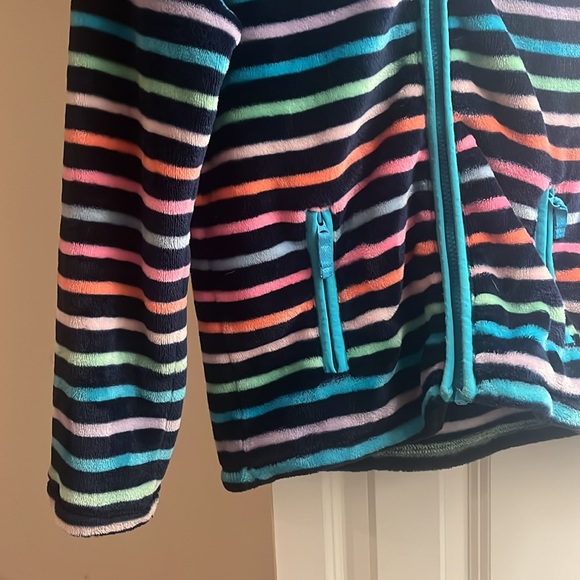 Striped Hooded Zip-up Fleece - Picture 2 of 5
